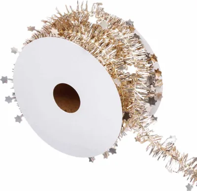 Produktbild von Weihnachtsbaum-Girlande Weihnachtsdeko glitzernd gold 3 m - Einheitsgröße