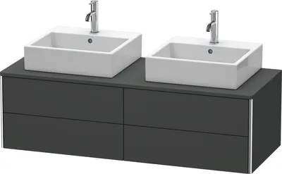 Image de Duravit XSquare Meuble sous-vasque sur console suspendu, pour deux vasques, 4 tiroirs, 1400x400x548mm, XS4916B4949