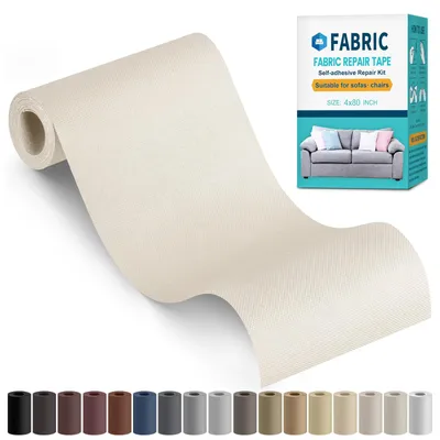 Imagen del producto de Parches beige en telas de color amarillo claro, de 10 x 200 cm, autoadhesivos e impermeables