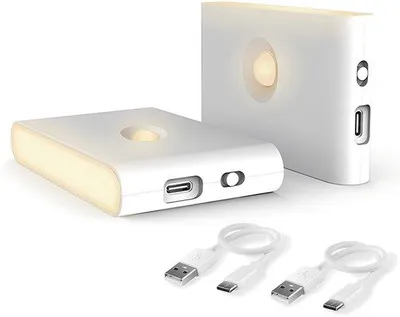 Image de Veilleuse LED avec détecteur de mouvement, rechargeable, sûre et pratique