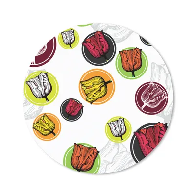 Produktbild von MuchoWow® Mauspad Mousepad Tulpe - Blumen - Muster 50x50 cm - Mousepads - Maus Mat - Pad - Mausunterlage - Vinyl