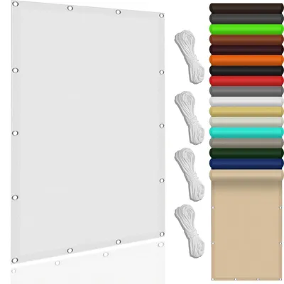 Zdjęcie produktu dla Siatka zacieniająca do markizy, 230 x 300 cm, wodoodporna, ochrona przed promieniowaniem UV, kolor biały