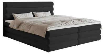 Image de Selsey ALEGRE - Lit Boxspring avec sommier à lattes, noir, 160x200 cm