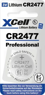 Zdjęcie produktu dla Bateria guzikowa litowa XCell CR2477, opakowanie 1 szt., 3 V/950 mAh