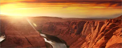 Produktbild von Wallario selbstklebendes Poster - Grand Canyon bei Sonnenuntergang, Größe: 50 x 125 cm
