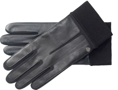 Roeckl Touch Leder-Handschuhe mit Strickbund  in schwarz