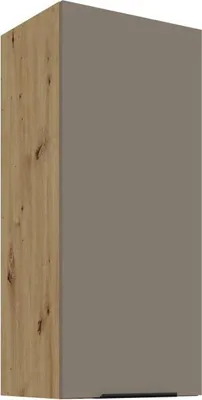Obrázok produktu pre Vysoká horná skrinka LUNARA - šírka 40 cm, tmavo béžová / dub artisan