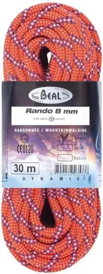Zdjęcie produktu dla Lina turystyczna Beal Rando 8 mm 30 m - pomarańczowa