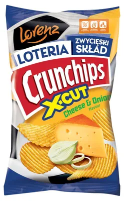 Obrázek produktu pro Crunchips X-cut brambůrky s příchutí sýra a cibule, 130 g