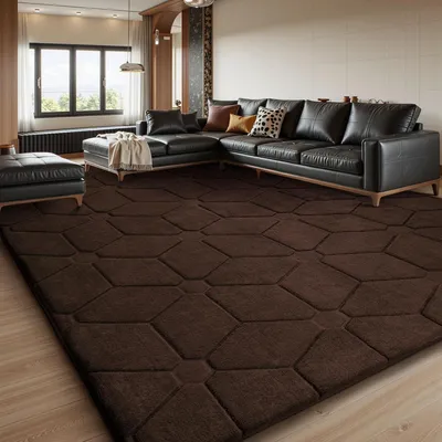 Image de Tapis gris, à poils courts, antidérapant, lavable, pour salon