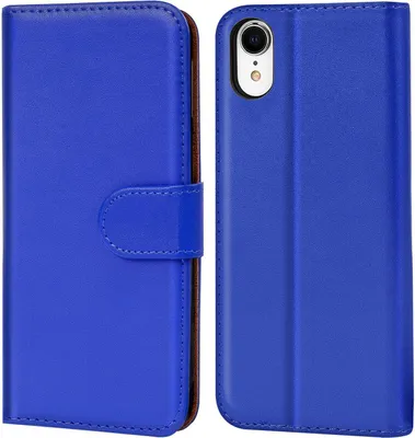 Produktbild von Conie Klapp Tasche für iPhone XR Kartenfach Rundumschutz Hülle in Blau
