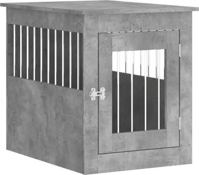 Zdjęcie produktu dla vidaXL Klatka dla psa w stylu meblowym betonowa szara 55x75x65 cm materiał drewnopochodny