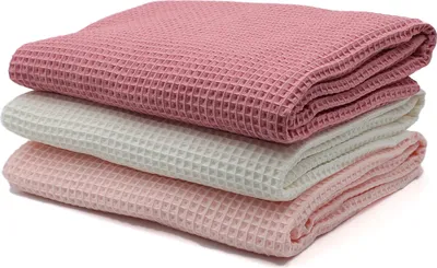 Produktbild von Waffelpique 3er Set je 0,5m x 1,5m Waffel Stoff 100% Baumwollstoff DIY Nähstoff Dekostoff zum Nähen Set08