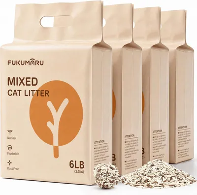 Productafbeelding van Kattenbakvulling tofu - 10,8 kg - klonterend - stofarm - met appelhout - doorspoelbaar