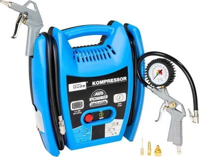 Produktbild von Güde Kompressor Airpower 180/08 (ölfrei & wartungsarm, Riemenantrieb, 8 bar, 1100 W, eff. Liefermenge 140 l/min, 2,5 m Druckluftschlauch mit Schnellkupplung, inkl. Zubehör)
