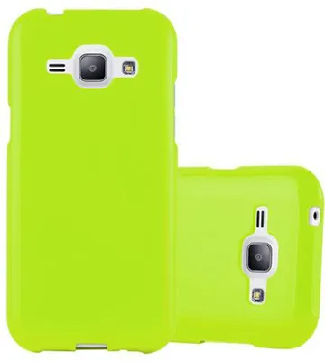 Produktbild von Cadorabo Schutzhülle für Samsung Galaxy J1 2015 Hülle in Grün TPU Etui Hülle Case Cover