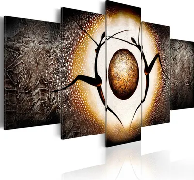 Produktbild von Leinwandbilder Figuren 200x100 cm Vlies Leinwandbild 5 tlg Kunstdruck modern Wandbilder XXL Wanddekoration Design Wand Bild - Mond Abstrakt Textur h-A-0015-b-m