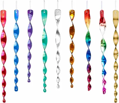 Imagen del producto de Espiral reflectantes para el viento, 30 cm, juego de 9 unidades, protección para pájaros en balcones y jardines