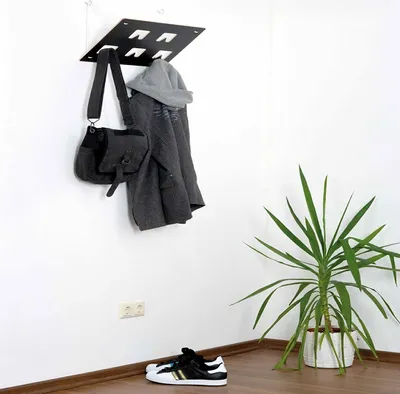 Produktbild von Garderobe | Garderobenrechteck mit 5 Garderobenhaken | Schwarz & Weiß