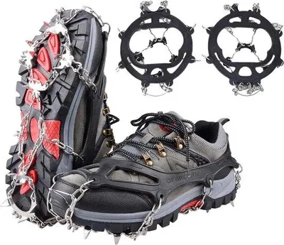 Produktbild von Famanu Steigeisen für Wanderschuhe - 8 Zähne aus rostfreiem Stahl