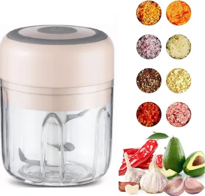 Produktbild von Elektrisch Zerkleinerer Küche,Gemüseschneider,Mini Knoblauchhacker Gemüsezerkleinerer für Knoblauch Gemüse Obst Fleisch Multizerkleinerer(Rosa)