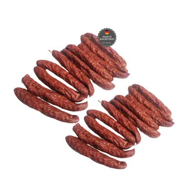 Produktbild von Vesperwürste mit einmalig rauchigen Geschmack, aromatisch mit edlen Naturgewürzen, (Bauernwürste (10 Paar)) | Schwarzwaldmetzgerei