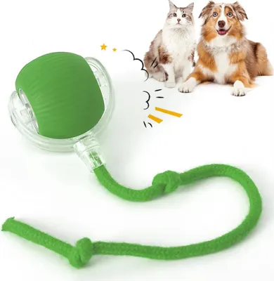 Produktbild von Interaktives Katzenball Spielzeug,Katzenspielzeug Elektrisch mit USB Aufladbar, 3 Arbeitsmodi, 360¡ã Rolling Smart Ball fš¹r Katzen und Hunde (Grš¹n)