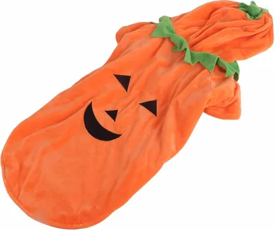 Produktbild von Halloween Kürbis Hundekleidung niedlich warm Hundekostüm für mittlere große Hunde Herbst Winter Orange 3XL