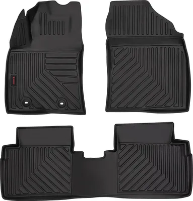 Zdjęcie produktu dla Dywaniki samochodowe gumowe 3D do Toyota Avensis III T27 kombi, liftback, sedan (2009-2018) - czarne, dopasowane (3 szt.)