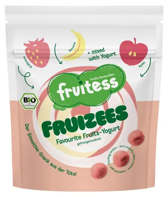 Produktbild von Gefriergetrockneter Smoothie-Snack FRUITESS FRUIZEES Favourite Fruits-Yogurt, 20g