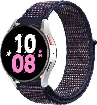 Produktbild von Strap-it Samsung Galaxy Watch 5 - 44mm Nylonarmband (Lila/Blau)