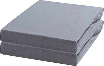 Produktbild von Spannbettlaken - 100 x 200 cm - Anthrazit - Baumwolle - 2er Set