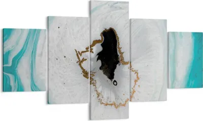 Produktbild von Bild auf Leinwand - Leinwandbild - 5 Teile - Verschüttet Fleck Türkis - 125x70cm - Wand Bild - Wanddeko - Wandbilder - Leinwanddruck - Bilder - Wanddekoration - Leinwand bilder - EA125x70-4758