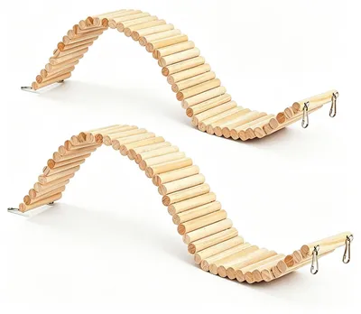 Produktbild von Set mit 2 Holz-Hamsterbrücken für Kleintiere