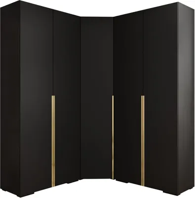 Produktbild von MEBLE KRYSPOL Inova 1 Möbelset Garderobe, 236,7x281,7x47cm - Schwarz, Gold