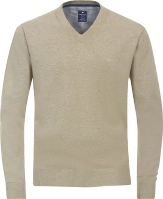 Produktbild von REDMOND Casual Herren Pullover Langarm V-Neck Comfort Beige XXL