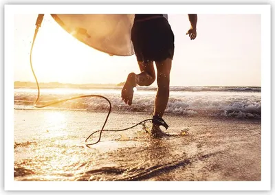 Produktbild von Poster - Poster ohne Rahmen - Surfen Strand Freude - 100x70 cm - Wand Bild - Wanddeko - Wandbilder - Kunstposter - Wandposter - Bilder - Kunstdruck - Wanddekoration - Wandbild - P2XAA100x70-4801