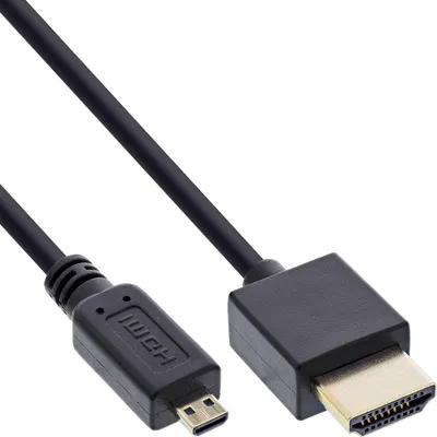Productafbeelding van InLine 17501D, 1 meter, HDMI Type A (standaard), HDMI Type D (micro), zwart