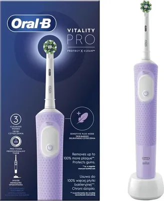 Produktbild von Oral-B | Electric Toothbrush | D103 Vitality Pro | Rechargeable | For adults | Number of brush heads included 1 | Number of teeth brushing modes 3 | Lilac Mist