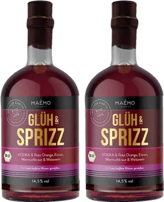 Produktbild von Maemo Organics Glüh & Sprizz 2x 0,7L (14,5% Vol)  Produkt Winterzauber auf der Zunge- [Enthält Sulfite]