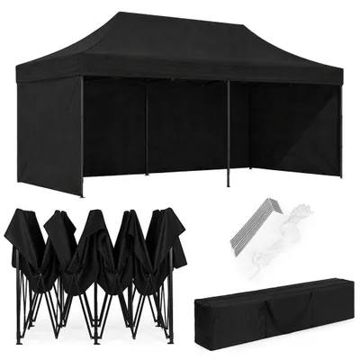 Productafbeelding van Automatische tuintent voor evenementen, 3x6 meter, zwart