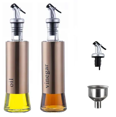 Öl- und Essigspender Edelstahl 300 ml 2er-Set