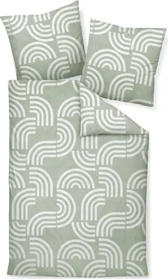 Produktbild von Janine Design Feinbiber-Bettwäsche-Garnitur DAVOS 65157 Farbe salbeigrün Größe 155x220+80x80