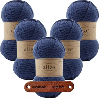 Produktbild von 5 x ALIZE WOOLTIME 797 Midnight Blue mit Label