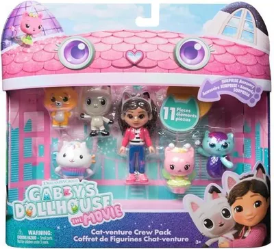 Zdjęcie produktu dla Gabby's Dollhouse Zestaw Figurek, 6 Figurek, 5 Akcesoriów, Małe Kotki, Od 3 Lat, Gabby i Magiczny Domek