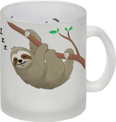 Produktbild von Weck mich wenn es Freitag ist Glas Tasse mit Faultier, Schrift,