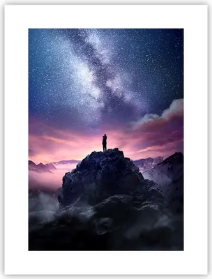 Produktbild von Poster - Poster ohne Rahmen - Gipfel Wolken Nacht - 30x40 cm - Wand Bild - Wanddeko - Wandbilder - Kunstposter - Wandposter - Bilder - Kunstdruck - Wanddekoration - Wandbild - P2XPA30x40-5160