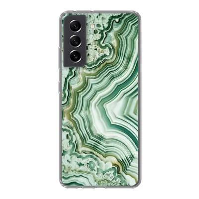Produktbild von MuchoWow® Handyhülle Schutzhülle Hülle für Samsung Galaxy S21 FE Natursteine - Grün - Gesteine und Mineralien Silikon Softcase Handy Hülle - Mobiltelefonhülle