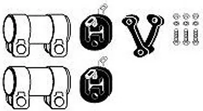 Produktbild von HJS 82 11 2356 Montagesatz Auspuffanlage Abgasanlage für VW PASSAT Variant (3B6) PASSAT Variant (3B5) für AUDI A4 Limousine (8D2, B5) A4 Avant