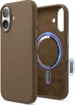 Image de ELAGO Étui pour portable iPhone 17, étui souple en silicone Magsafe, Brown
